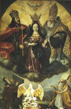 obraz  Bartomieja Strobla "Koronacja Matki Boskiej" z otarza gwnego